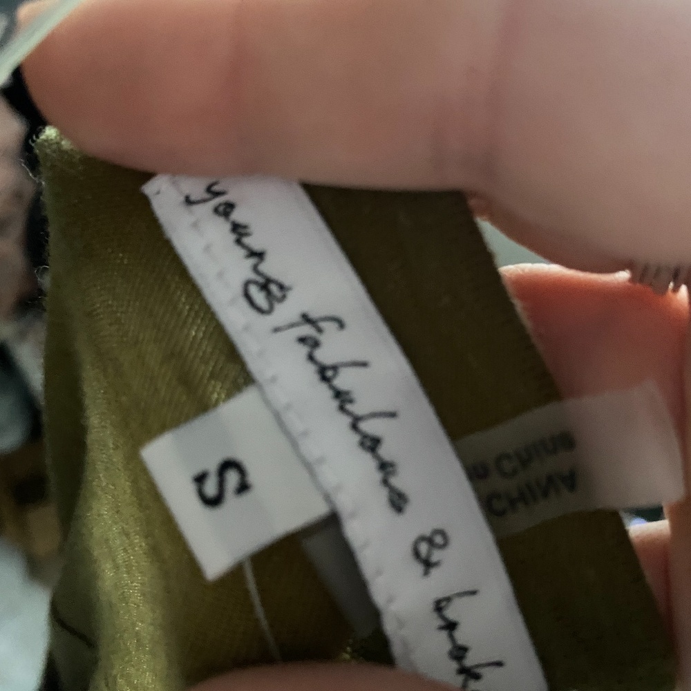NWT Young Fabulous & Broke Olive Green Button Dwn - Picture 6 of 6